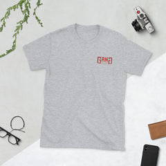 GANG Embroided-Short-Sleeve Unisex T-Shirt w/ Red Logo