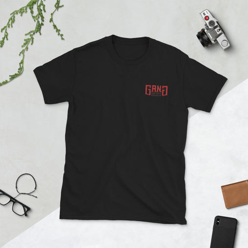 GANG Embroided-Short-Sleeve Unisex T-Shirt w/ Red Logo