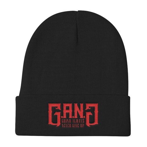 GANG-Knit Beanie w/Red logo